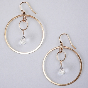Crystal Ship Earrings in Gold: Hurricane by Jane